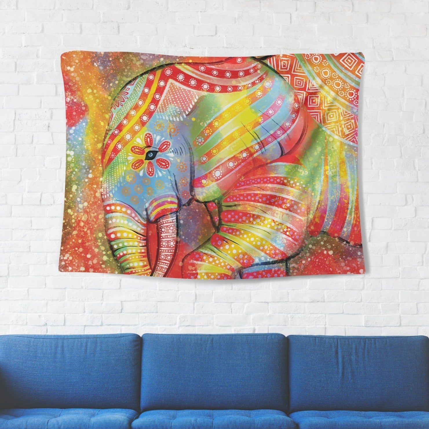 Abstract Elephant Tapestry - pleshy