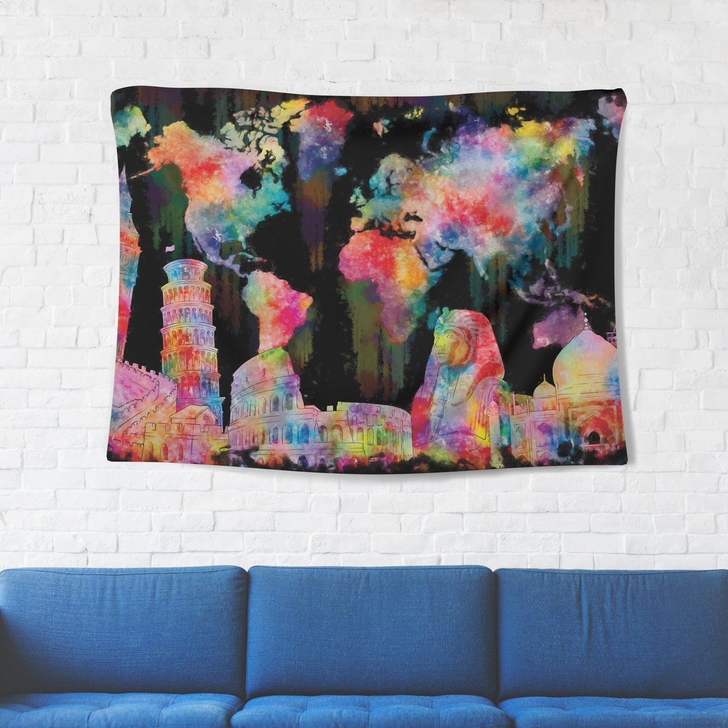 Abstract World Map Tapestry - pleshy