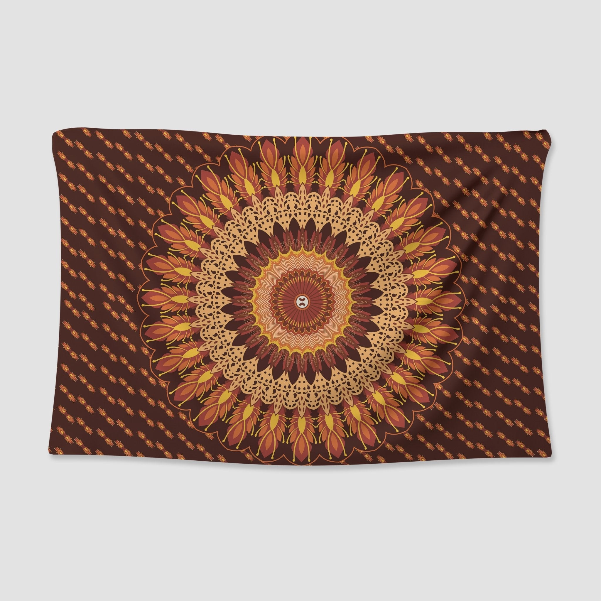 Brown Mandala Tapestry - pleshy