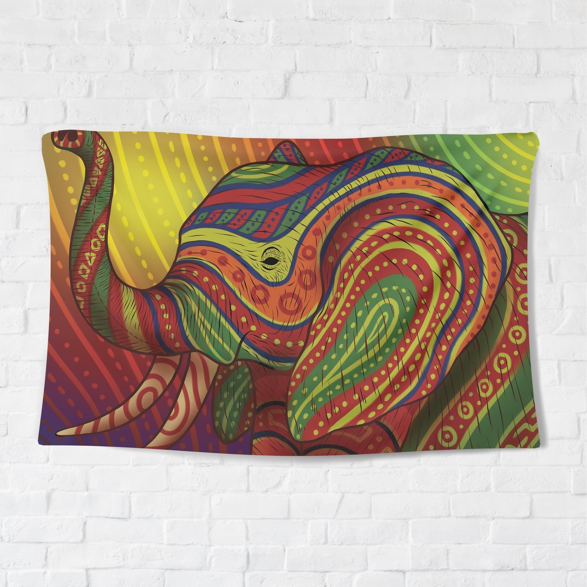 Colorful Elephant Tapestry - pleshy