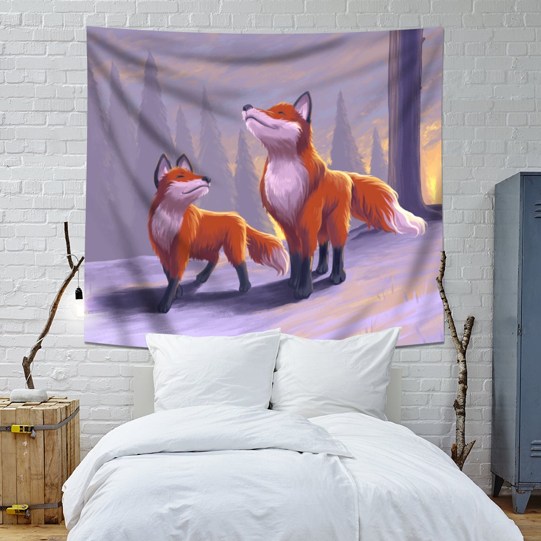 Cute Fox Tapestry - pleshy