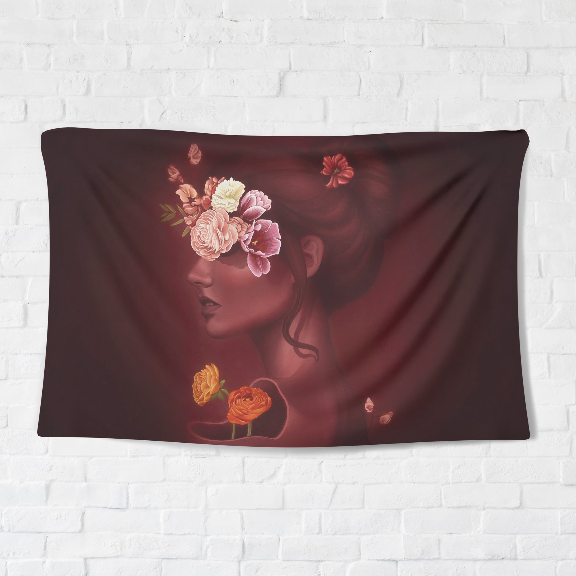 Floral Woman Tapestry - pleshy