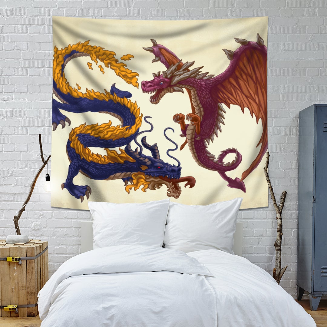 Flying Dragons Tapestry - pleshy