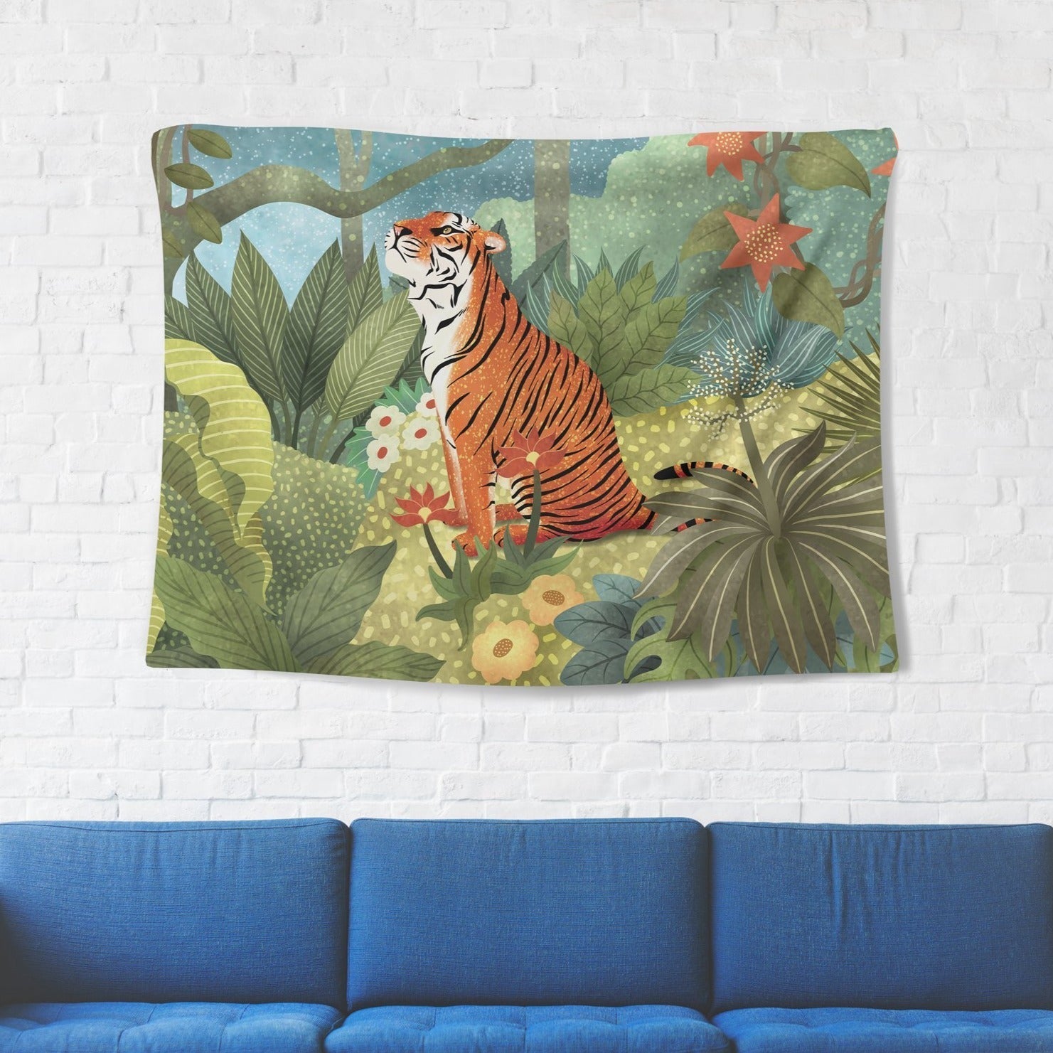 Forest Tiger Tapestry - pleshy
