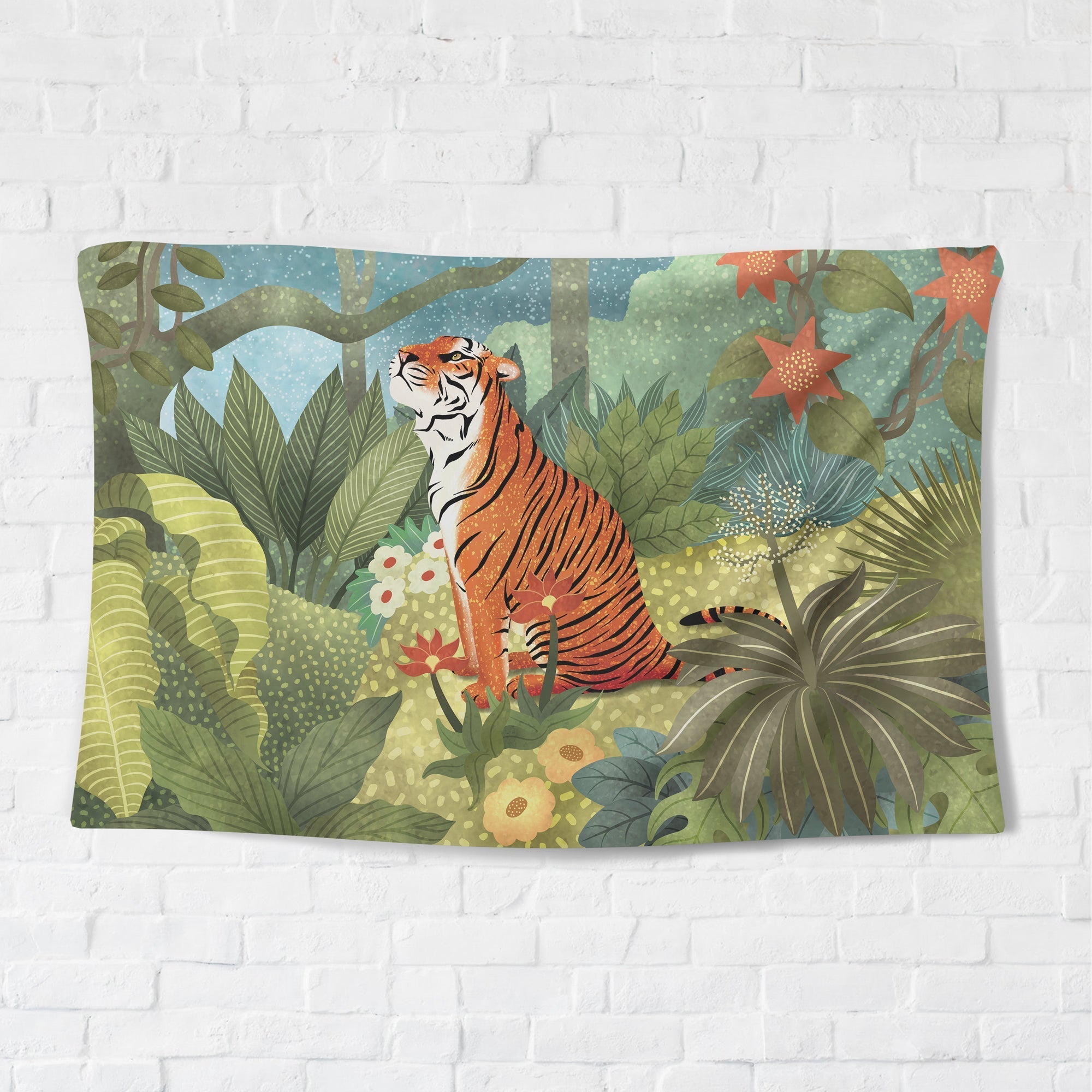 Forest Tiger Tapestry - pleshy