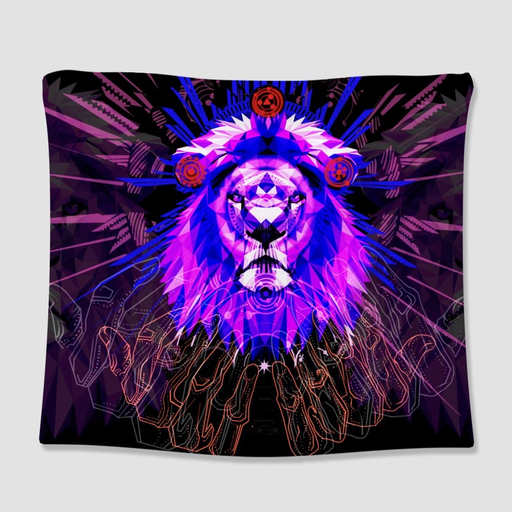Fractal Lion Tapestry - pleshy