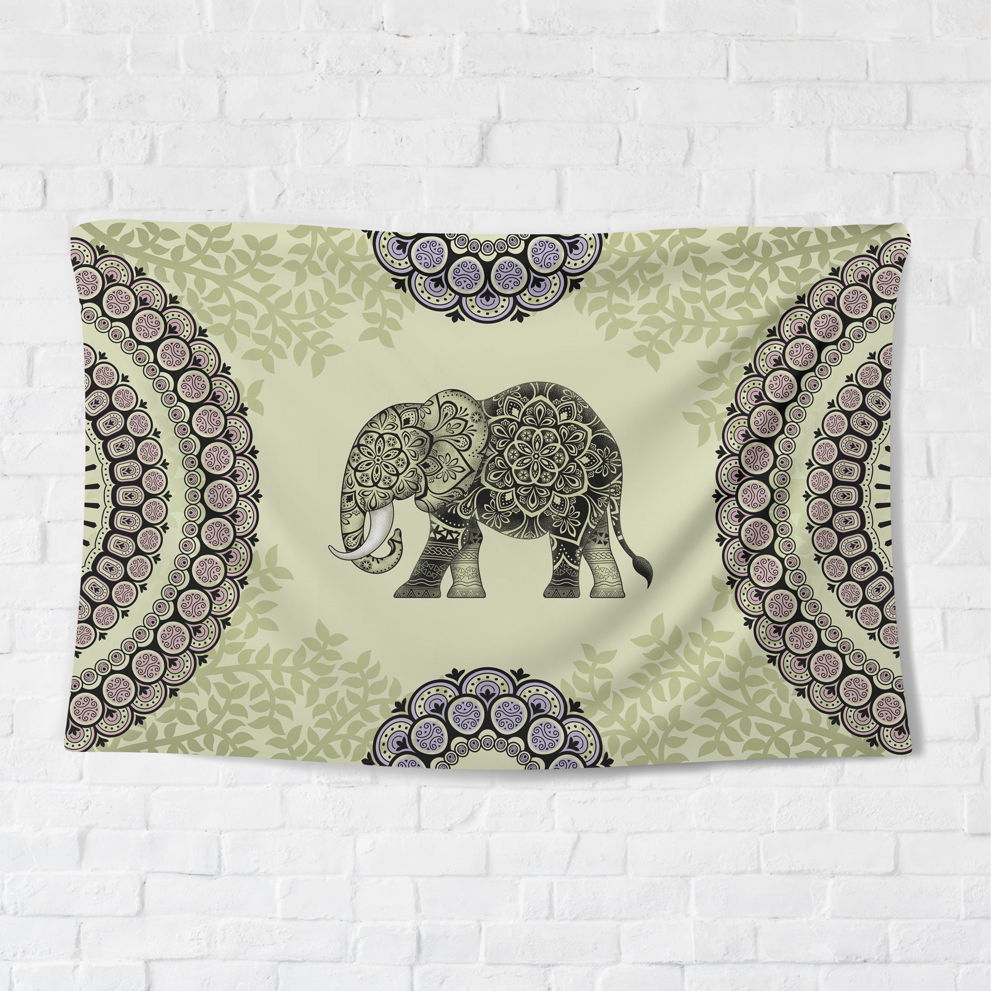 Green Elephant Tapestry - pleshy