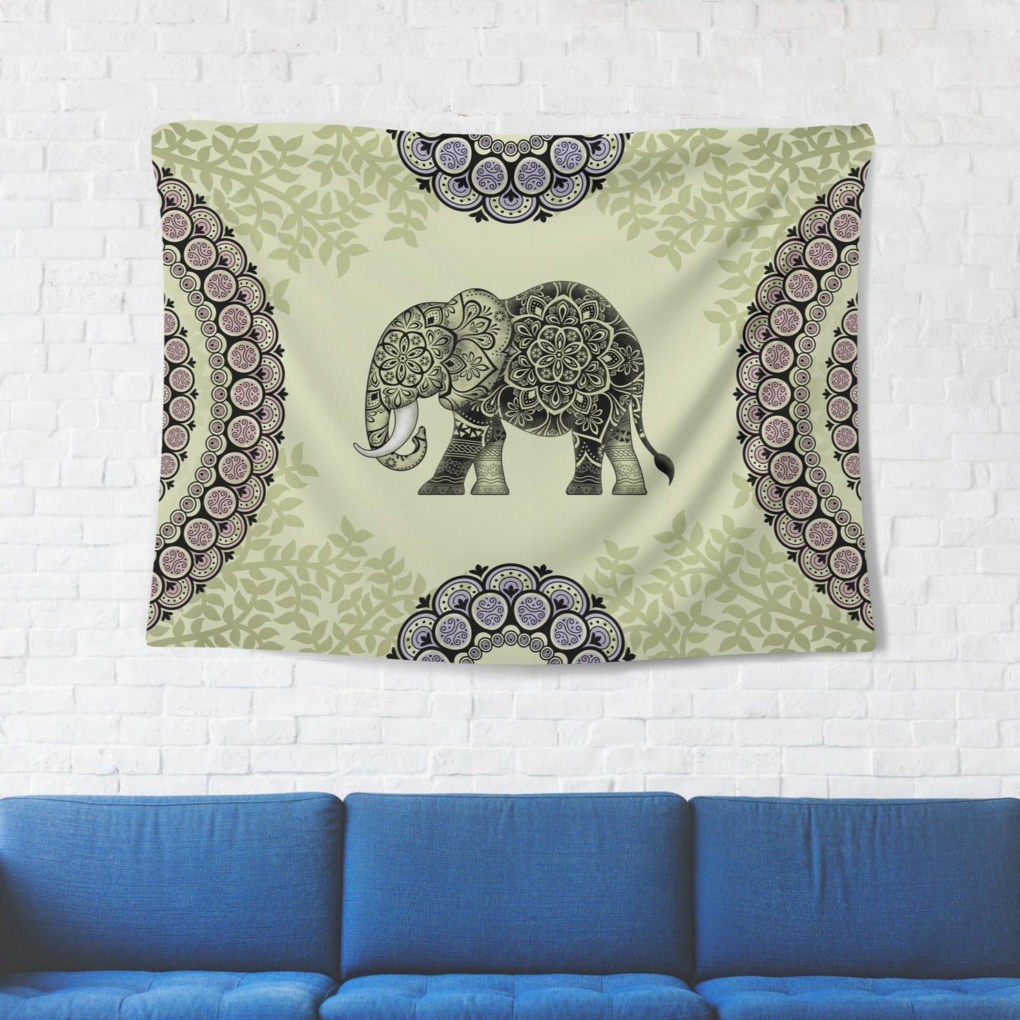 Green Elephant Tapestry - pleshy