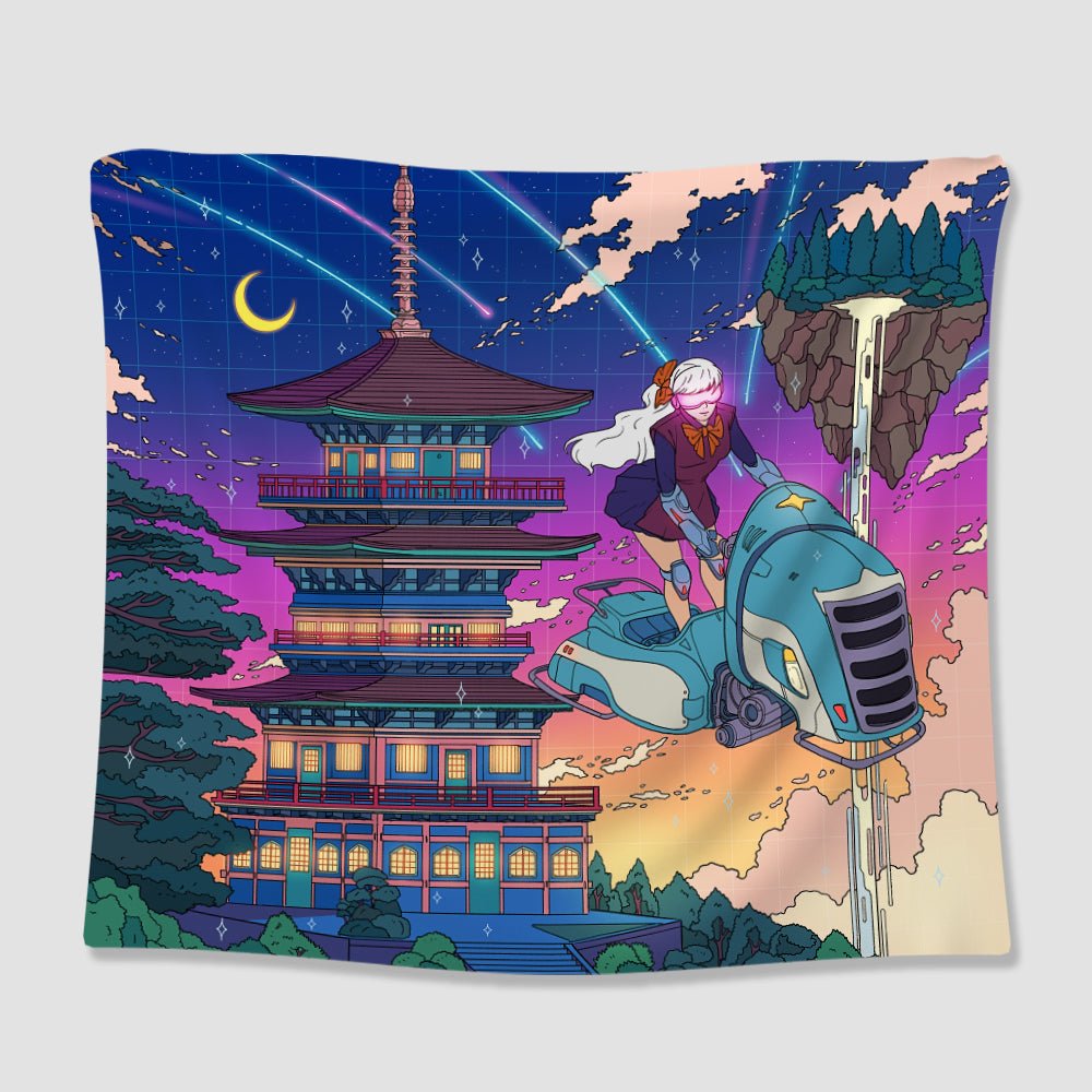 Japanese Cyberpunk Tapestry - pleshy