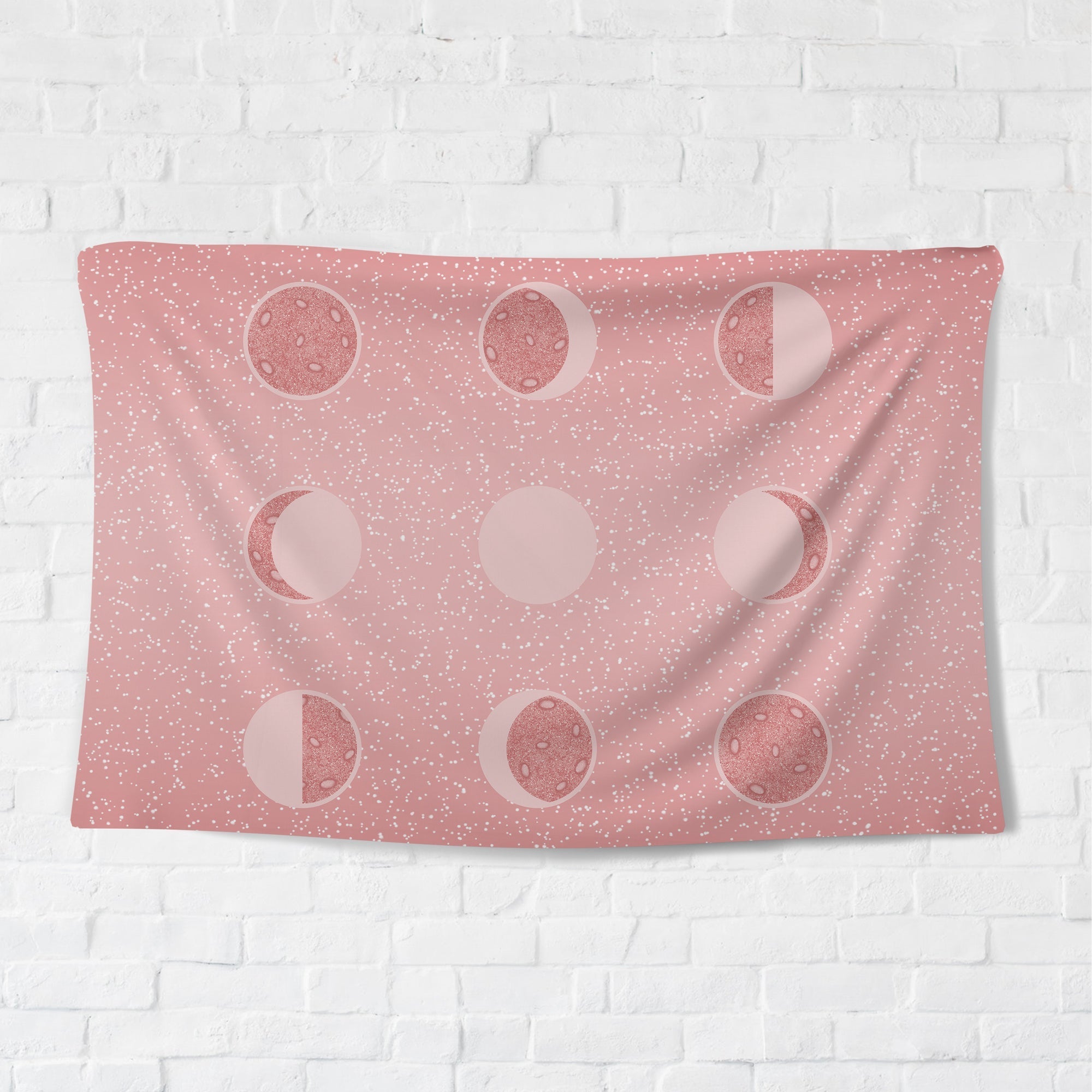 Pink Moon Phase Tapestry - pleshy