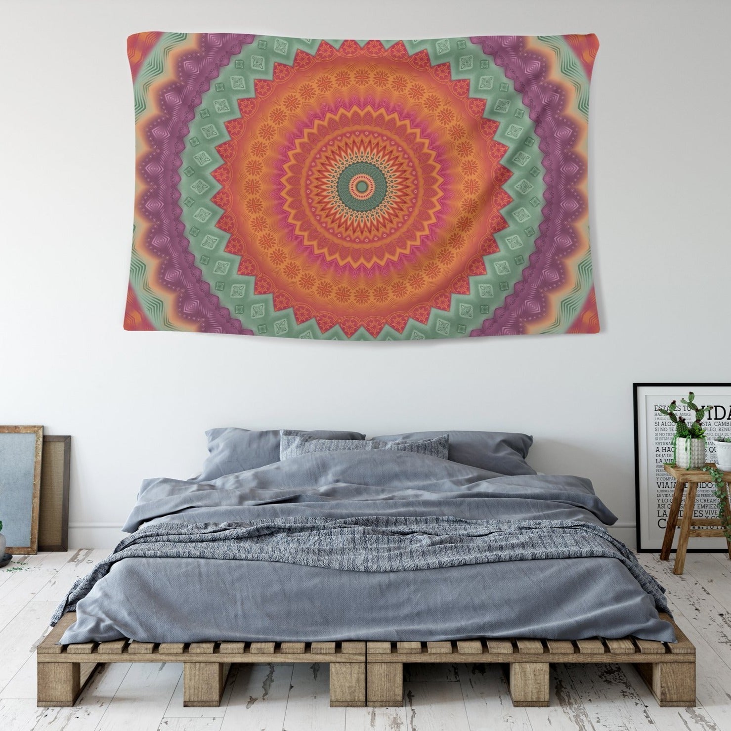 Psychedelic Mandala Tapestry - pleshy