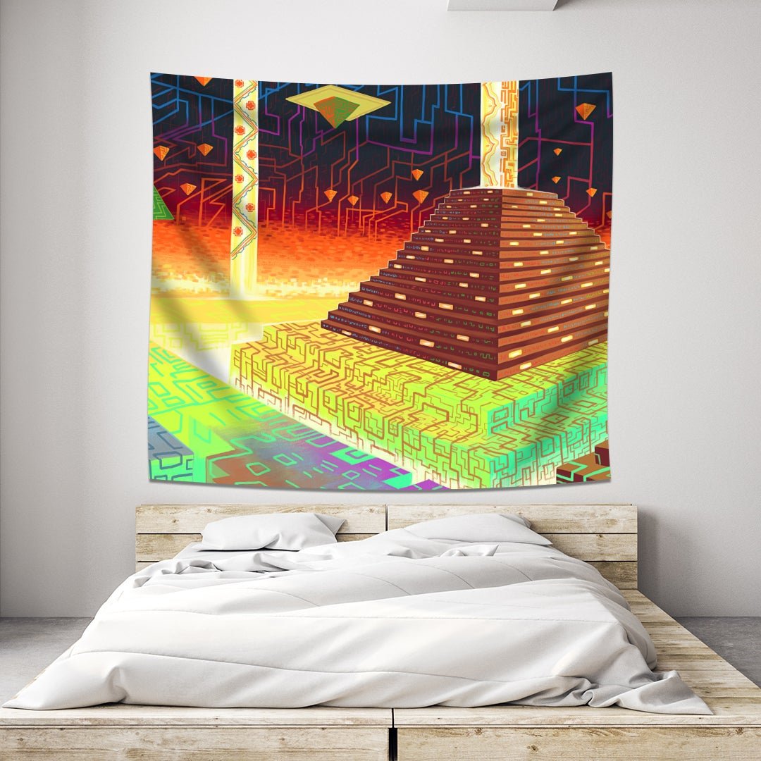 Psychedelic Pyramid Tapestry - pleshy