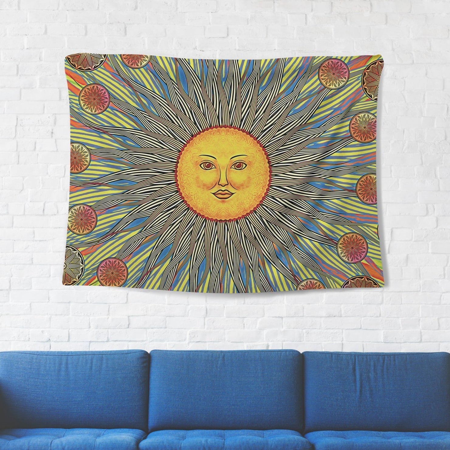 Psychedelic Sun Tapestry - pleshy