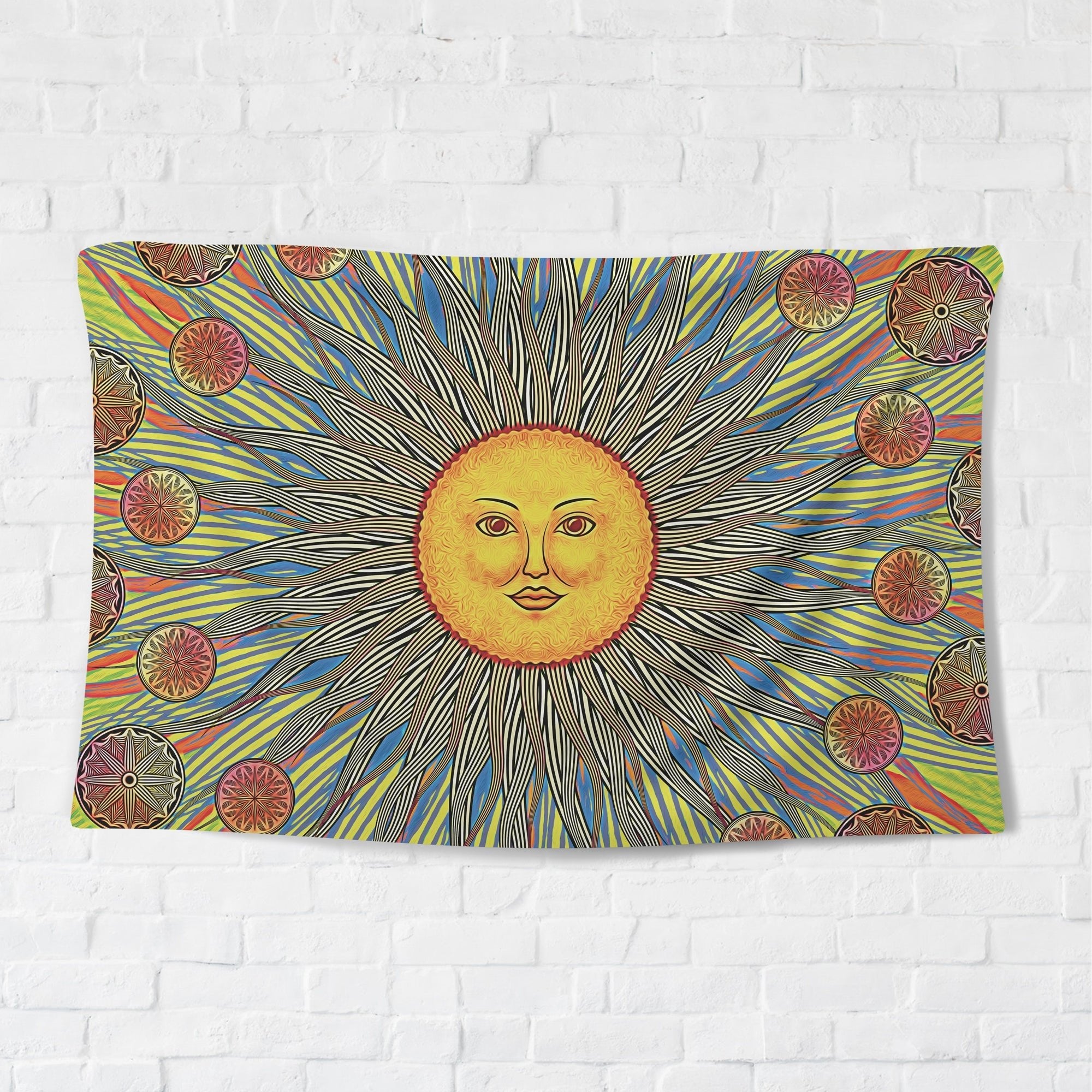 Psychedelic Sun Tapestry - pleshy