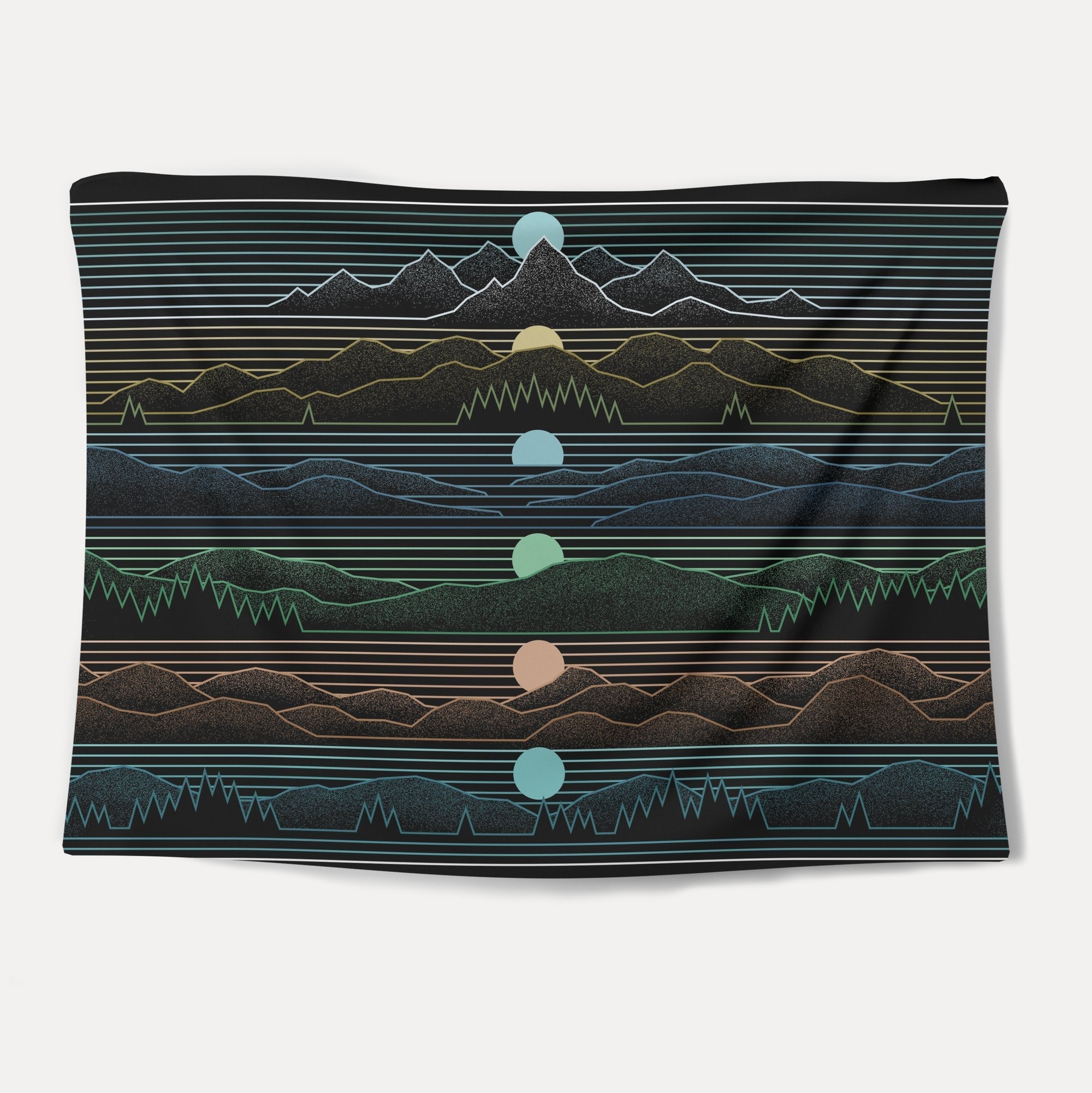 Rising Moon Mountain Tapestry - pleshy