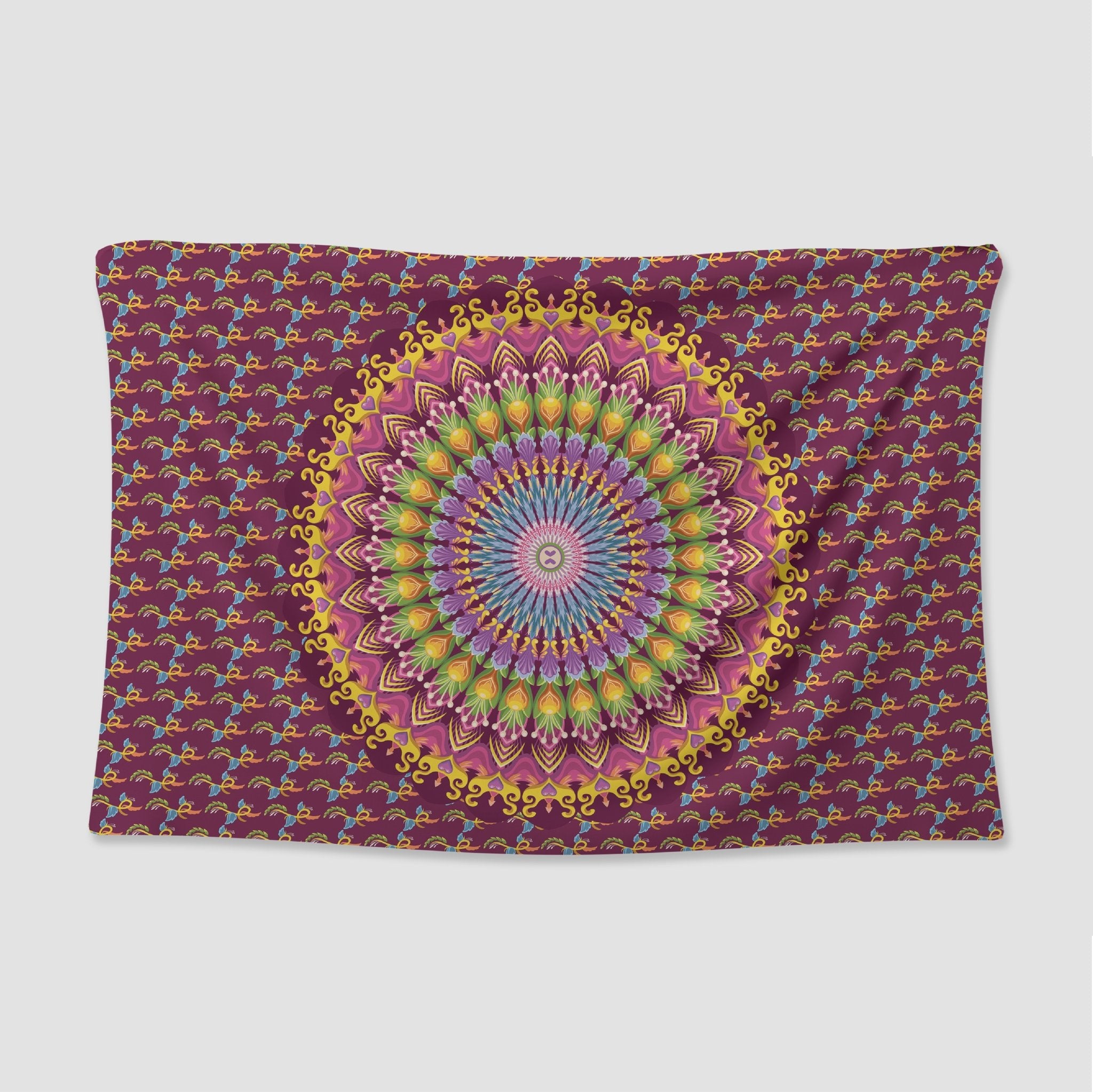 Round Mandala Tapestry - pleshy