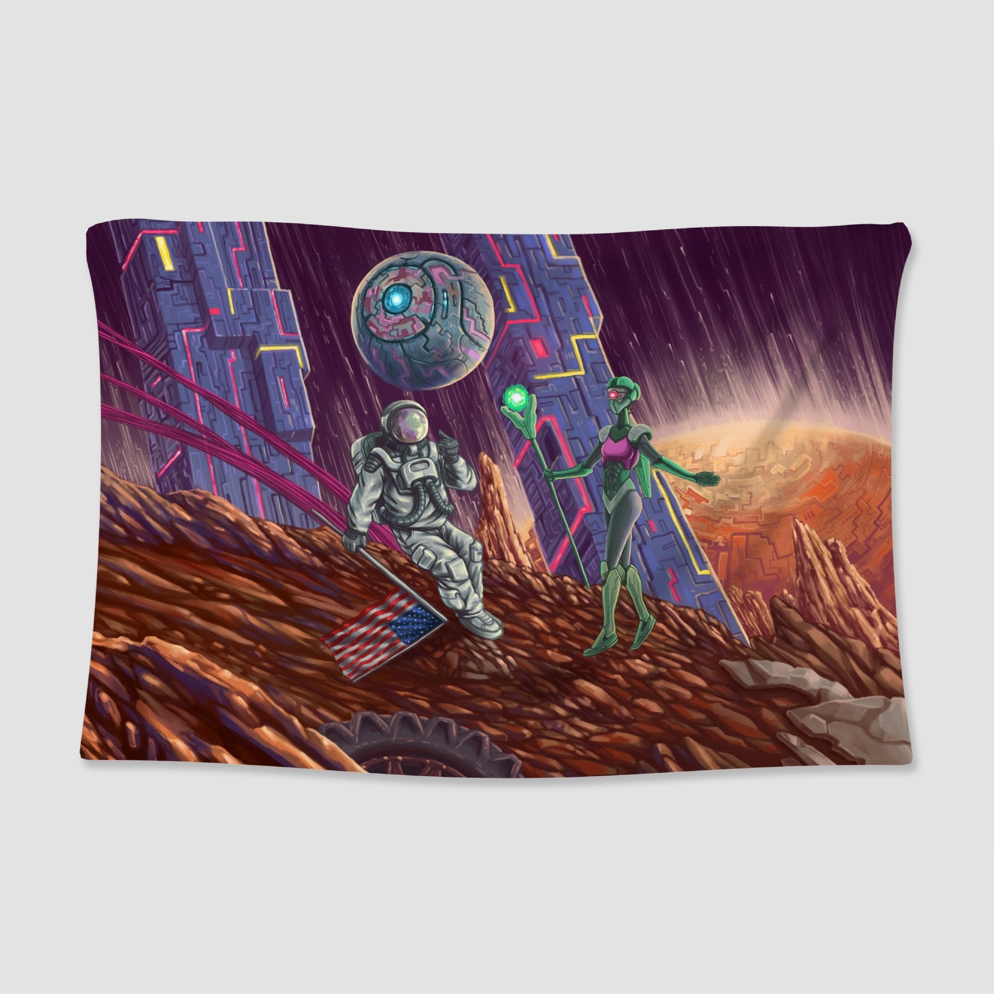 Space Alien Tapestry - pleshy
