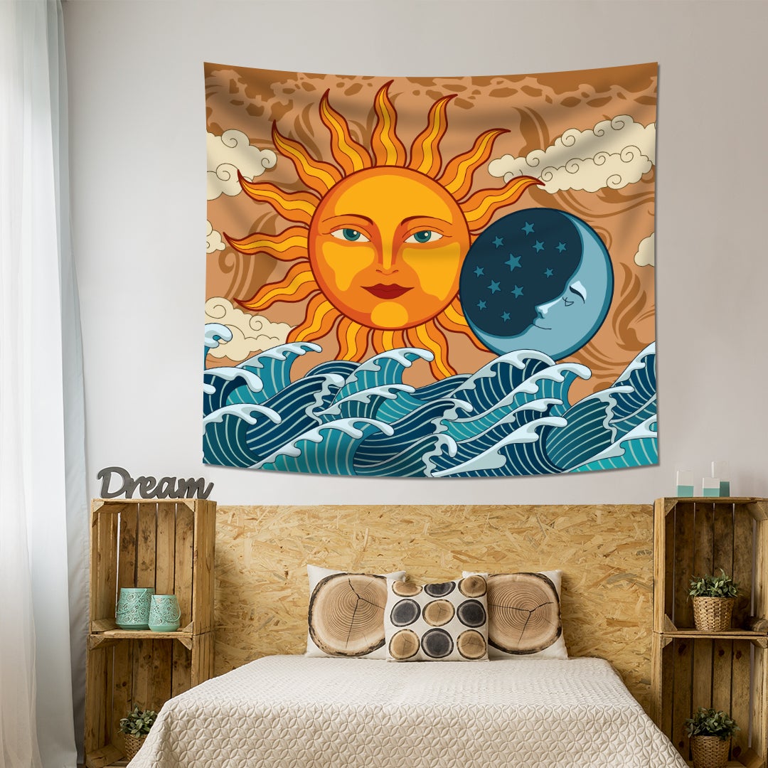 Sun and Moon Cloud Tapestry - pleshy