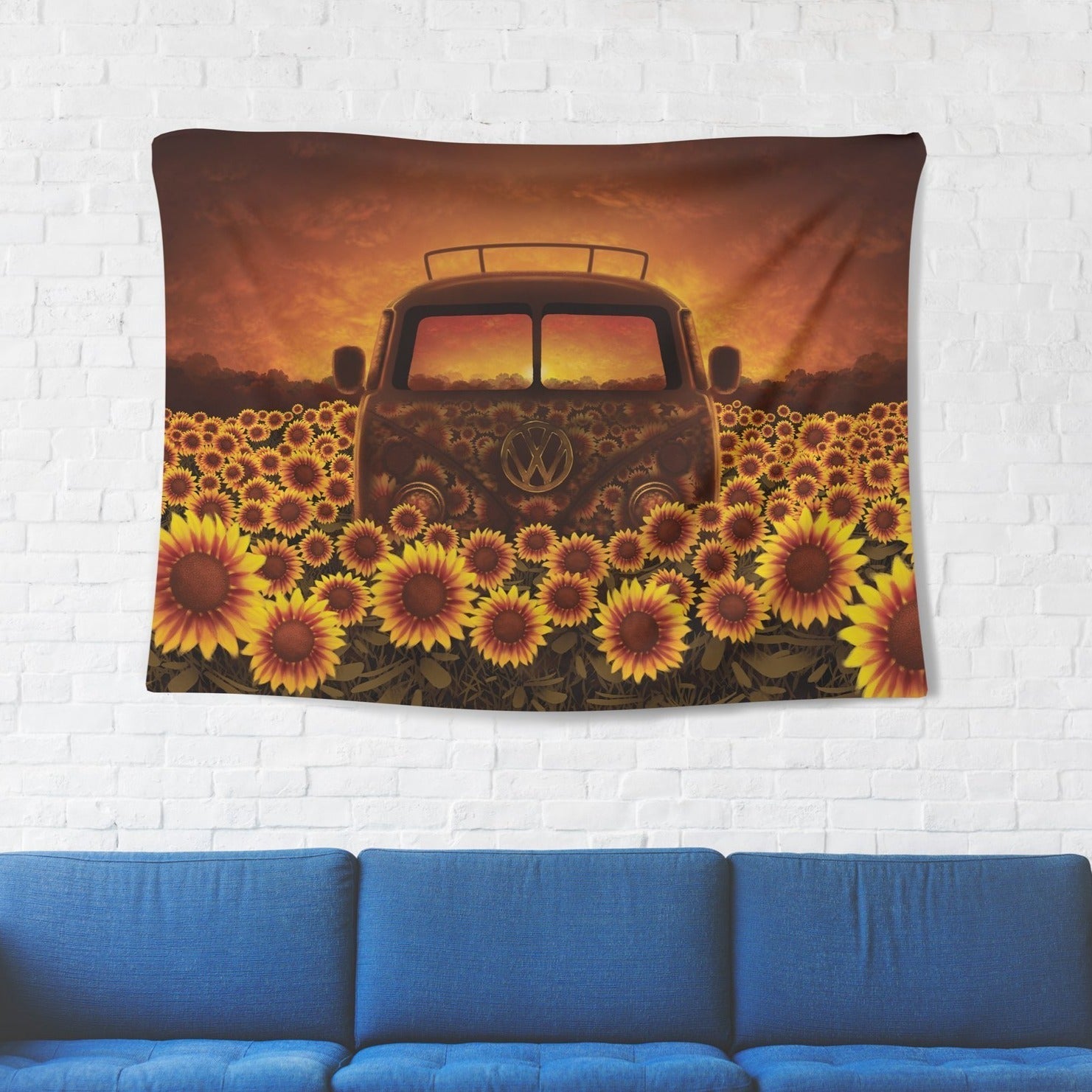 Sunset Glow Sunflower Tapestry - pleshy