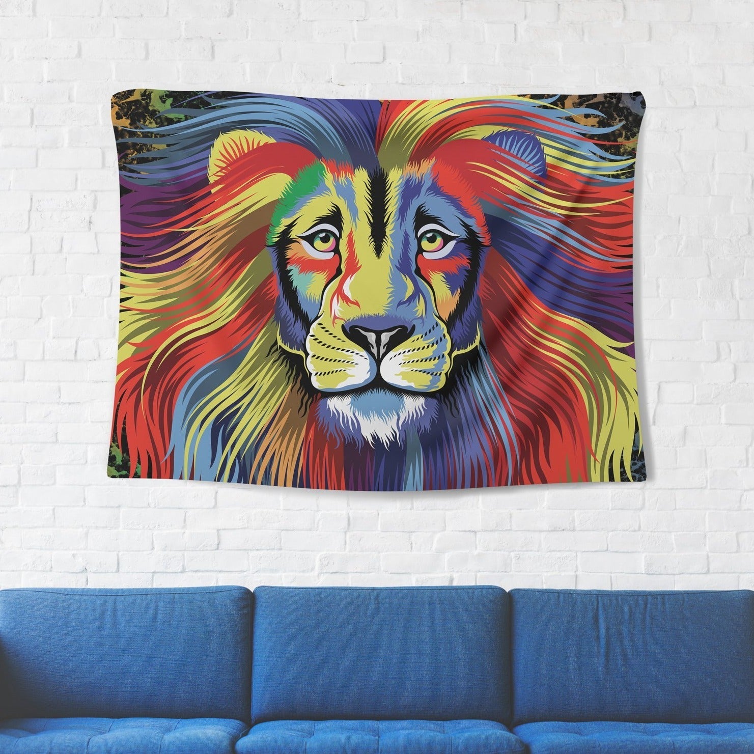 Trippy Lion Tapestry - pleshy
